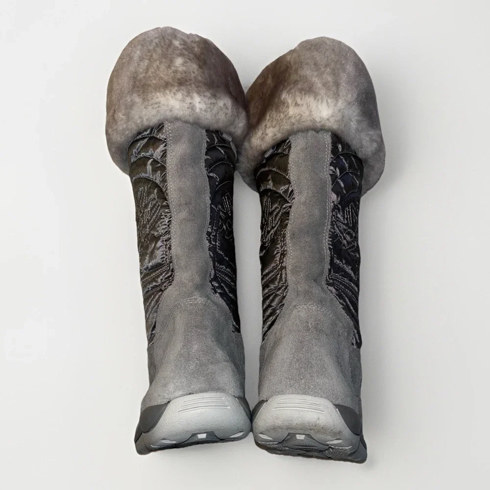 Timberland Hollyberry Suede Pull Up Gray‎ Knee Boots Girls Size 7